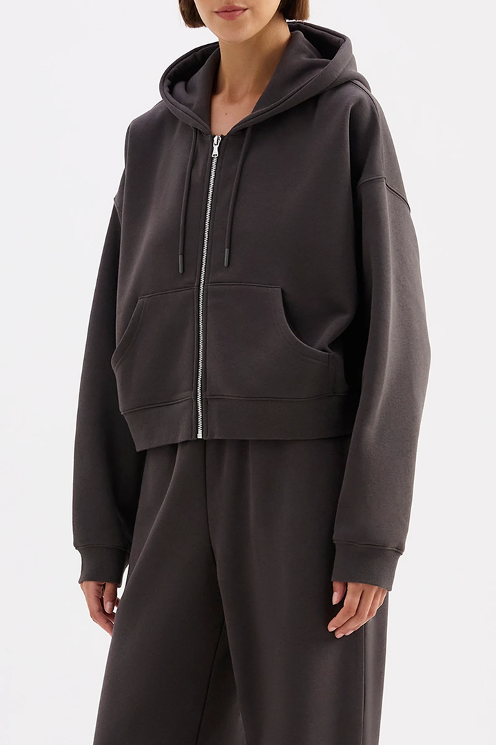 Nude Lucy Carter Zip Up Hoodie - Coal