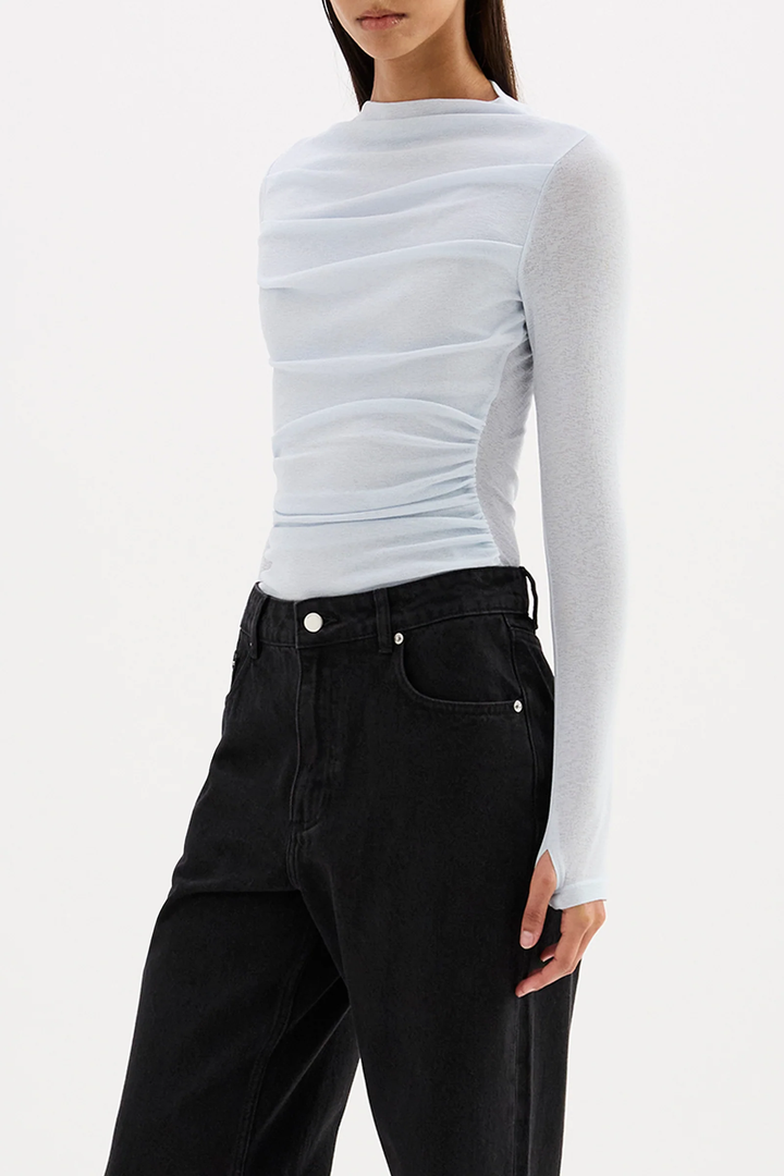 Nude Lucy Calista Mesh LS Top - Glacier