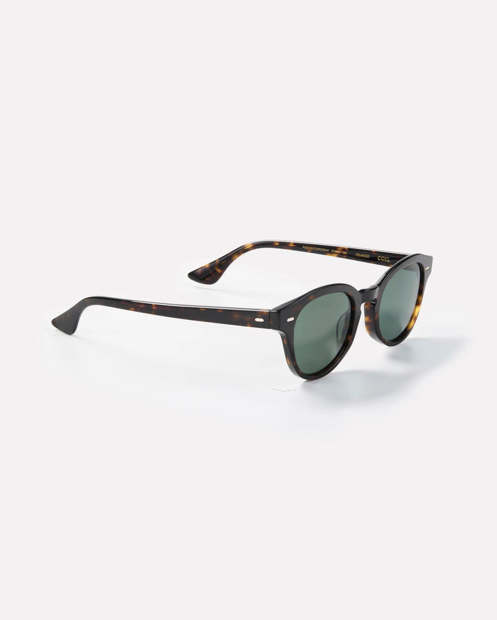 Epokhe Coil Sunglasses- Dark Tortoise Polished/Green Polarized