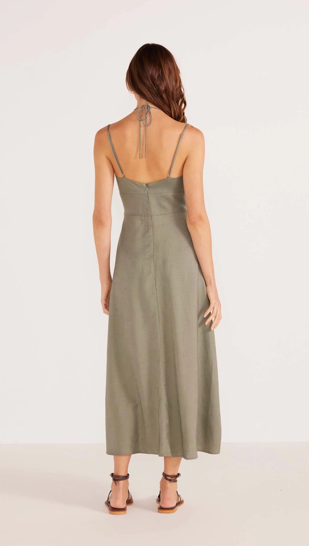 MinkPink Willa Midi Dress - Khaki