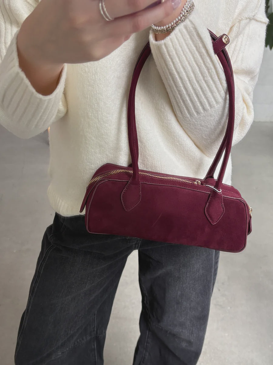 Billini Gia Shoulder Bag-Dark Cherry Suede
