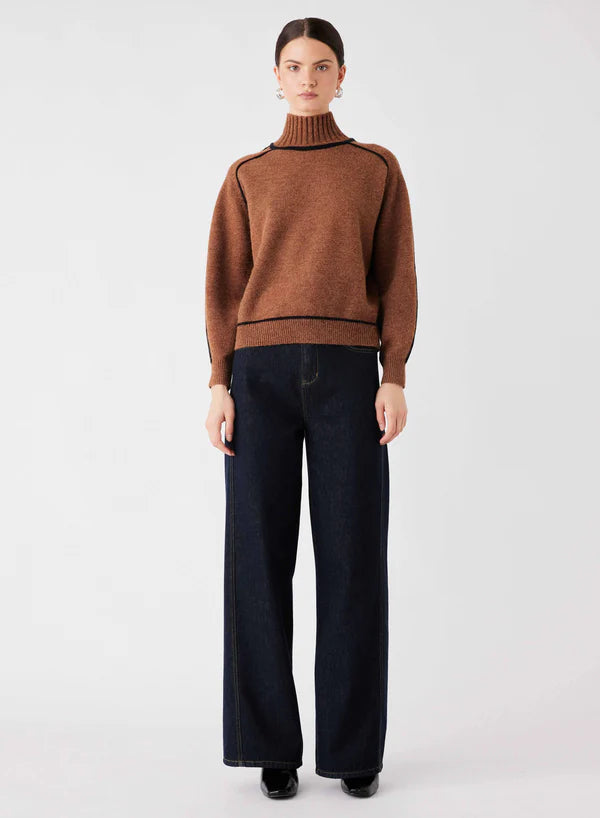 Esmaee Weekender Sweater - Nutmeg/Black