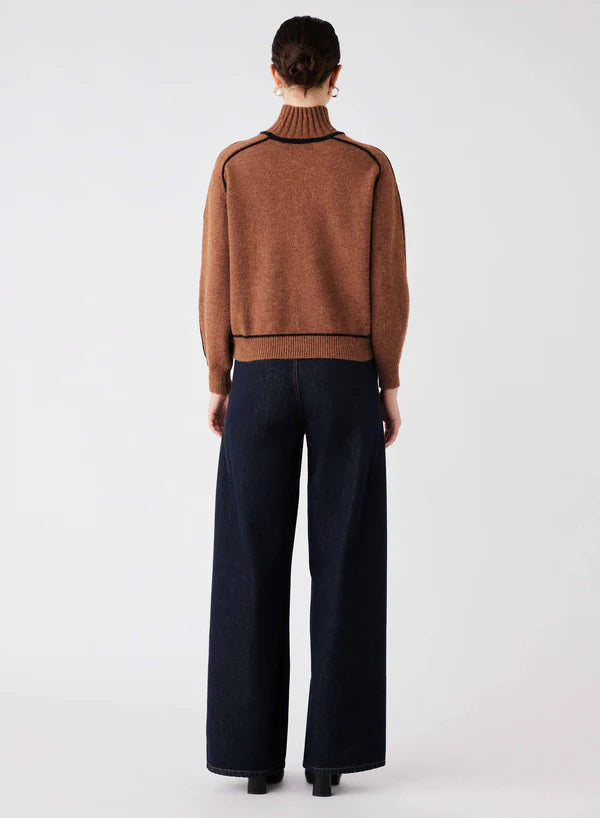 Esmaee Weekender Sweater - Nutmeg/Black