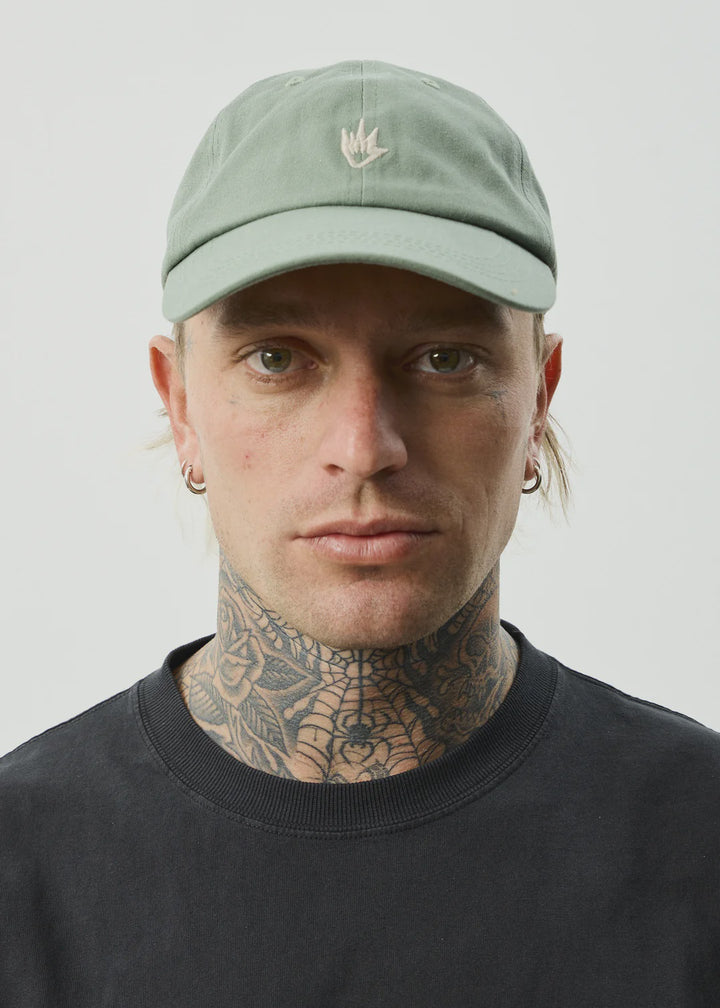 Afends Core Recycled Six Panel Cap - Oil Green