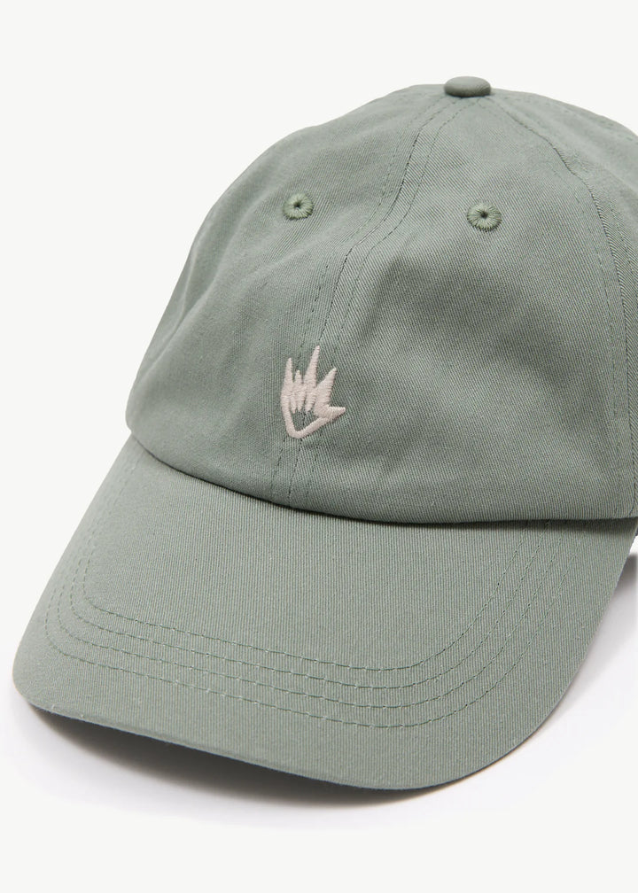 Afends Core Recycled Six Panel Cap - Oil Green