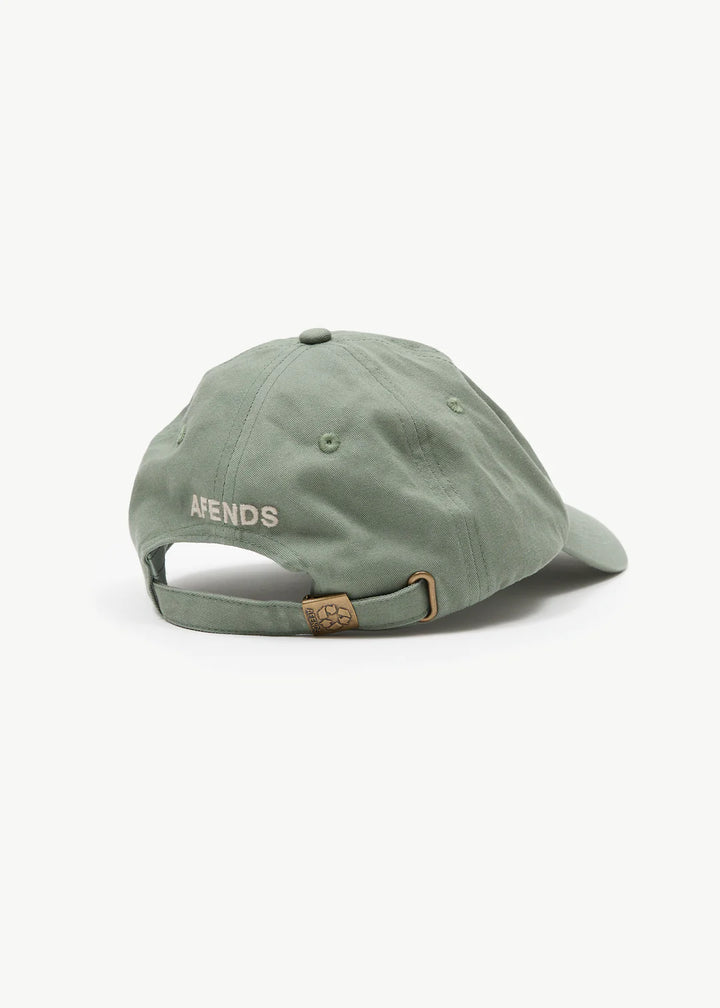 Afends Core Recycled Six Panel Cap - Oil Green
