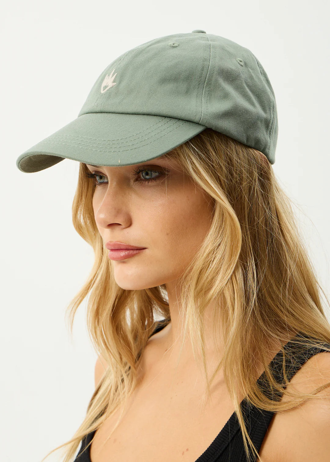 Afends Core Recycled Six Panel Cap - Oil Green