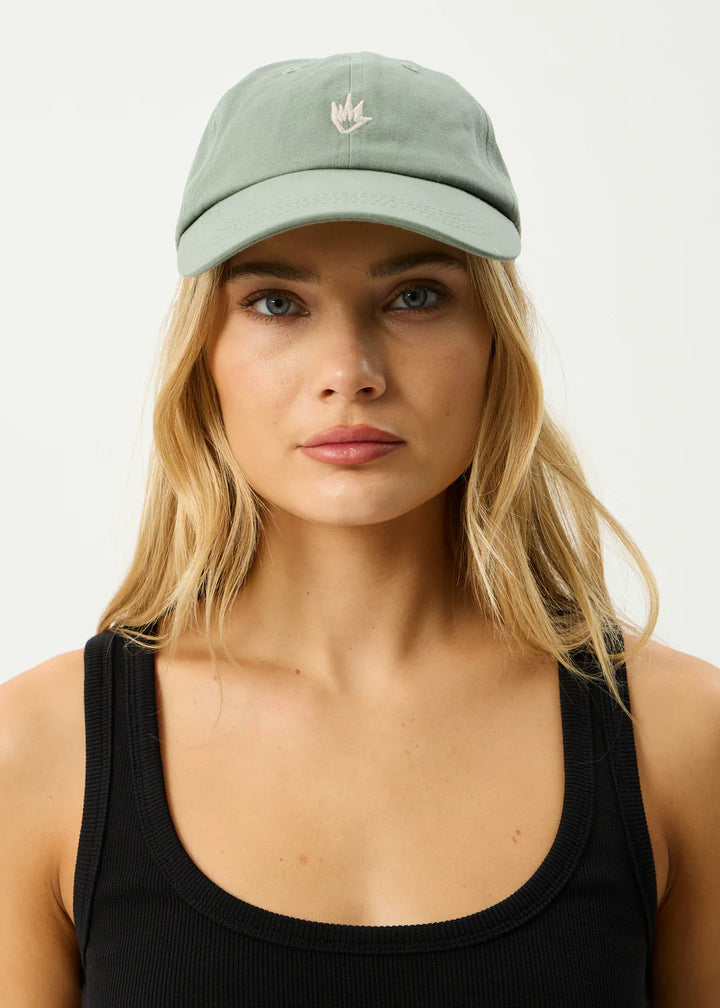 Afends Core Recycled Six Panel Cap - Oil Green