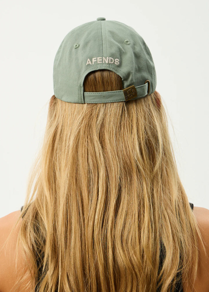 Afends Core Recycled Six Panel Cap - Oil Green