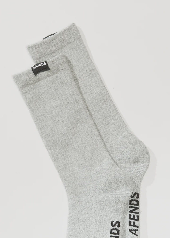 Afends Everyday Hemp Socks One Pack-Shadow Grey Marle