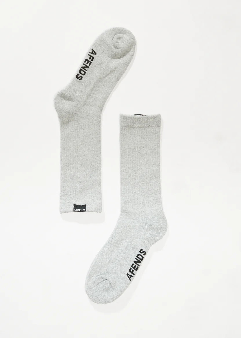 Afends Everyday Hemp Socks One Pack-Shadow Grey Marle
