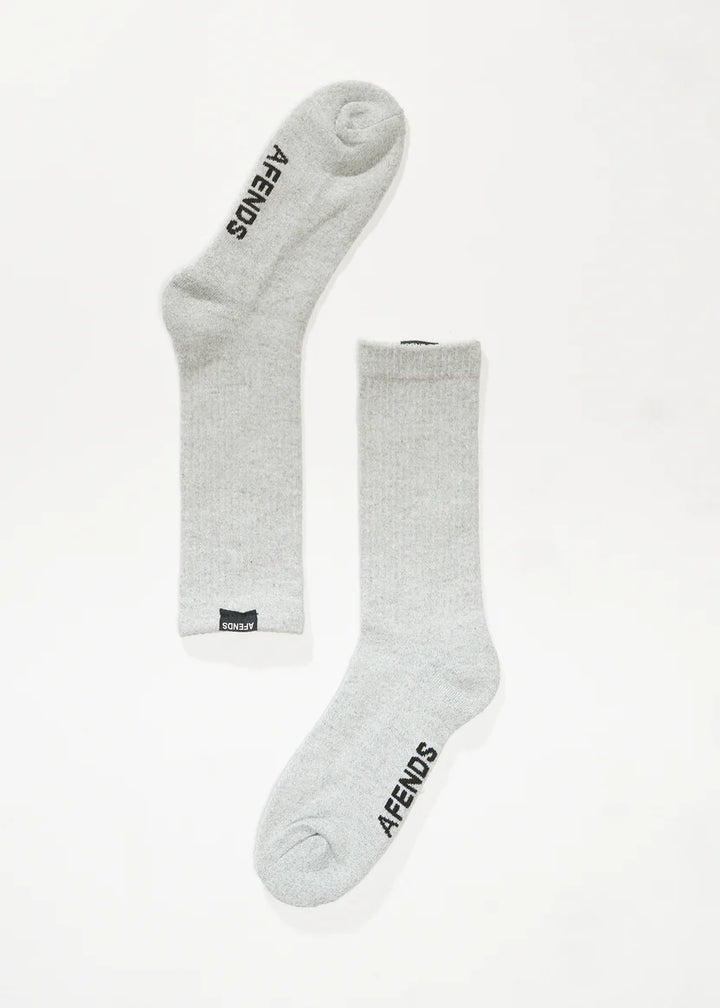 Afends Everyday Hemp Socks One Pack-Shadow Grey Marle