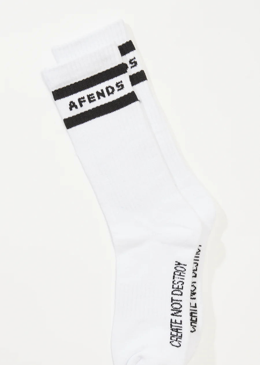 Afends Create Not Destroy Socks Two Pack - Black/White
