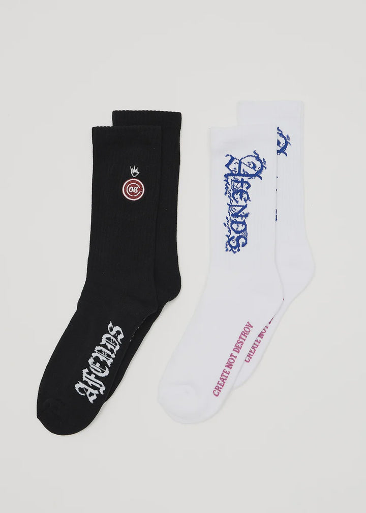 Afends Team Recycled Socks Two Pack - Multi