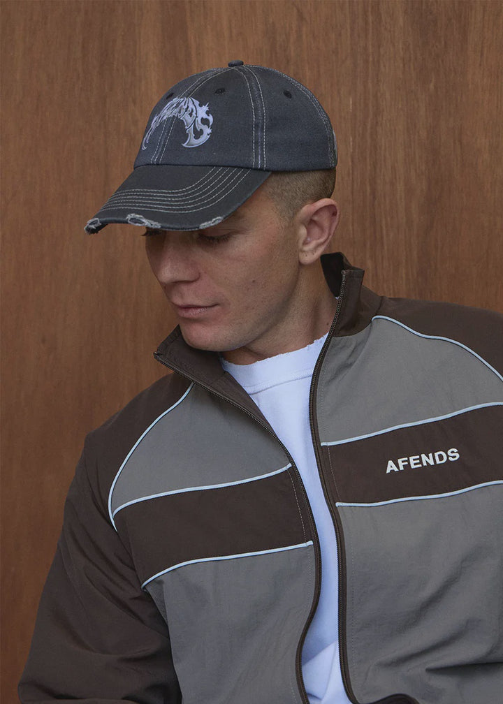 Afends Six Panel Cap - Stone Black
