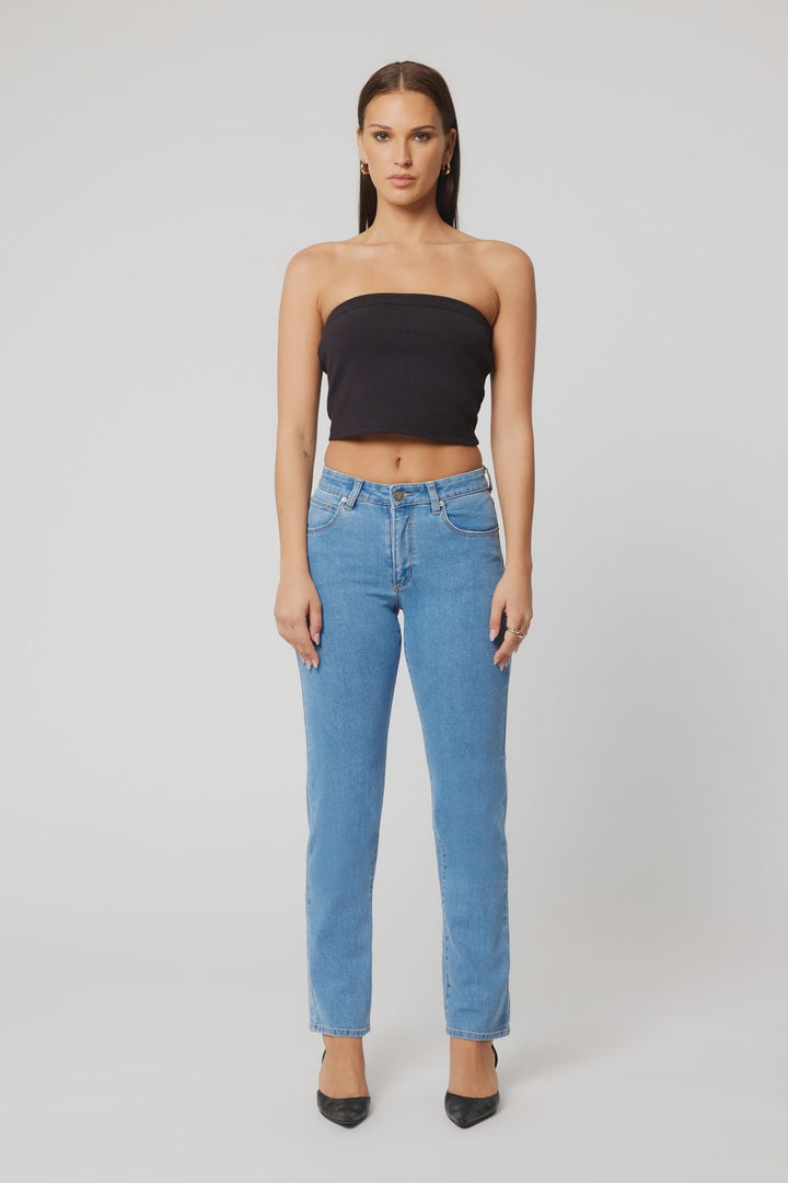 Abrand 95 Mid Rise Stovepipe Jean - Peta - Mid Blue
