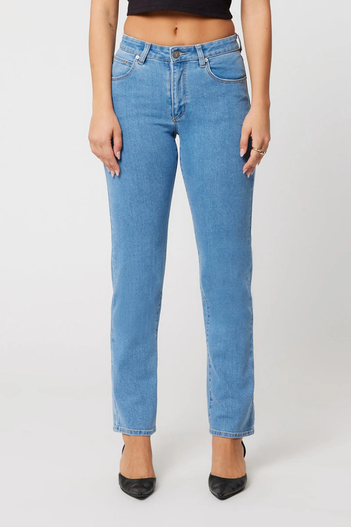 Abrand 95 Mid Rise Stovepipe Jean - Peta - Mid Blue