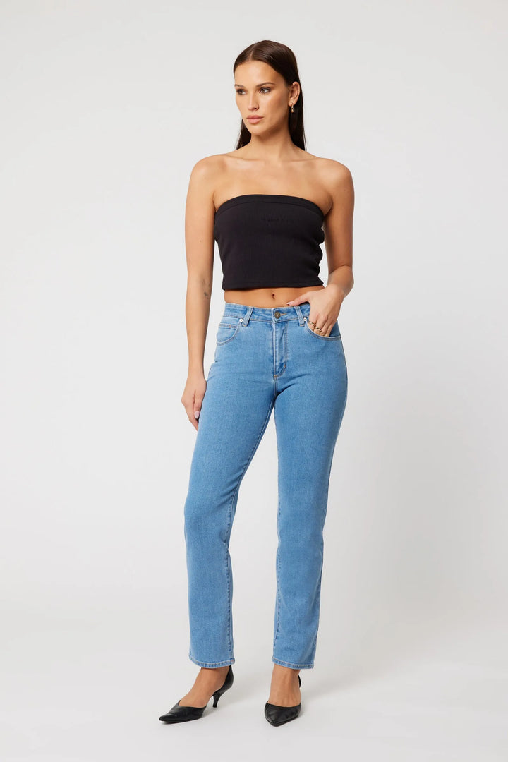 Abrand 95 Mid Rise Stovepipe Jean - Peta - Mid Blue