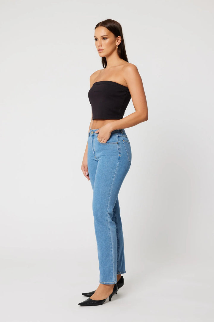 Abrand 95 Mid Rise Stovepipe Jean - Peta - Mid Blue