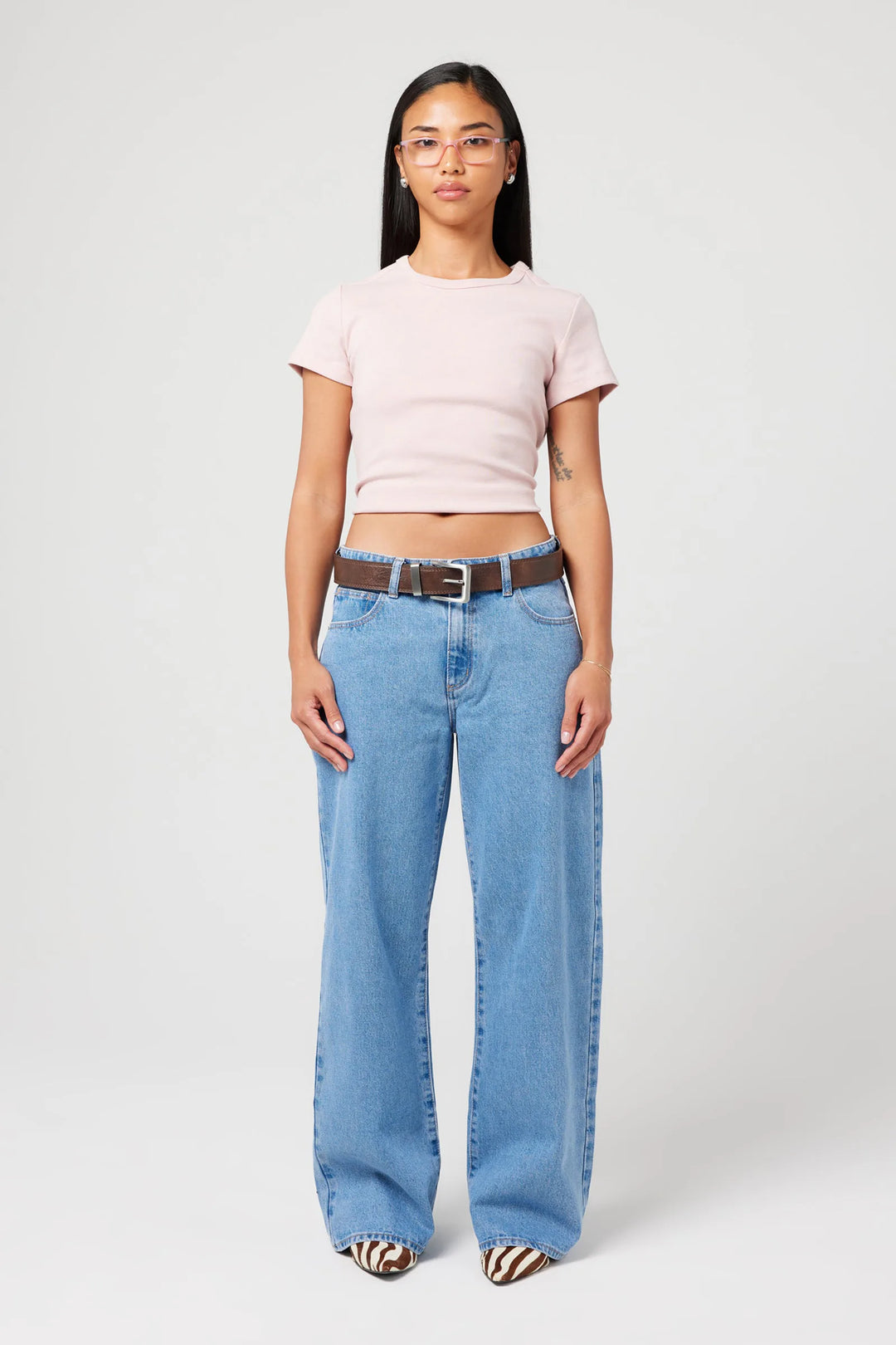 Abrand 95 Mid Baggy Petite Jean - Gigi - Mid Blue