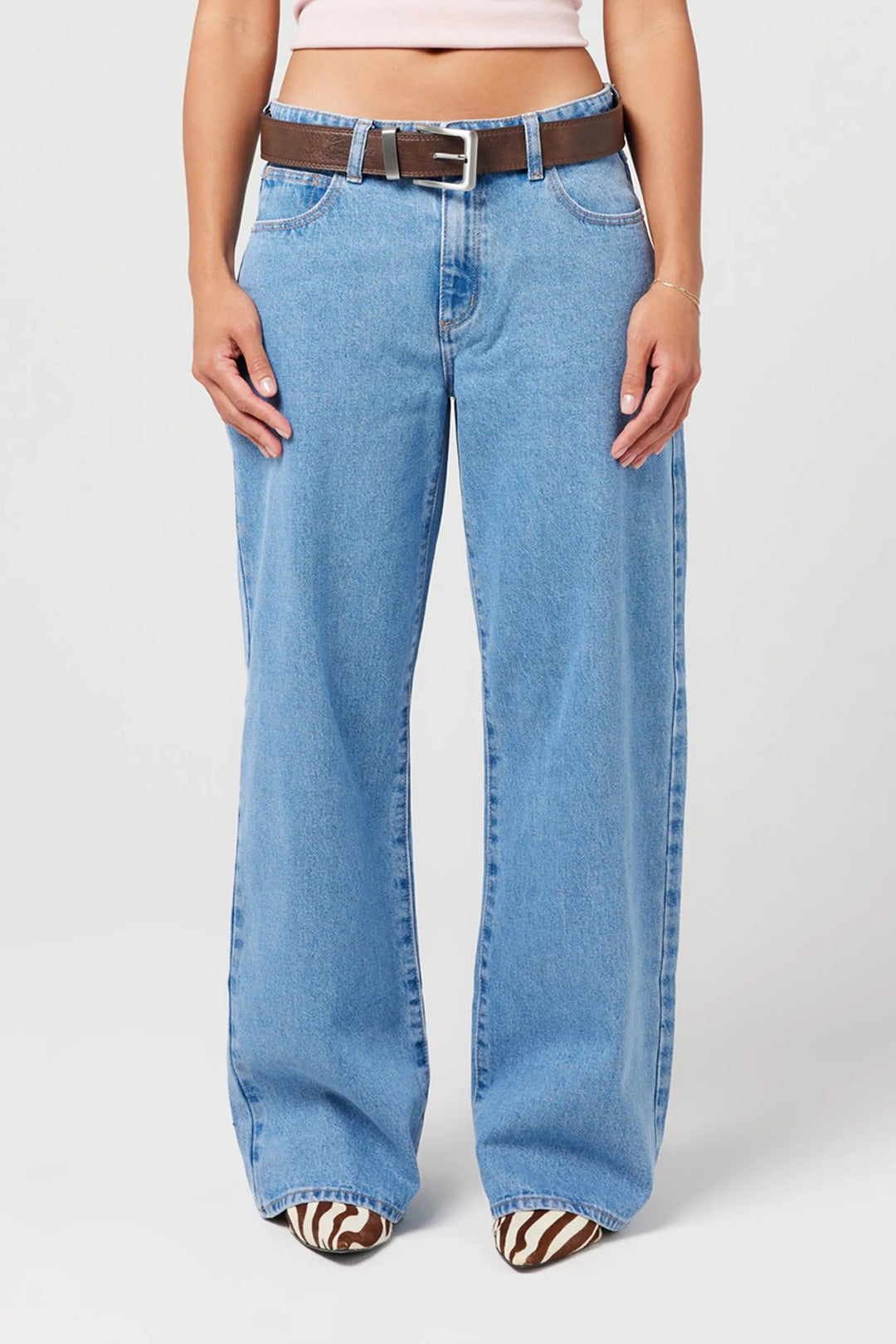 Abrand 95 Mid Baggy Petite Jean - Gigi - Mid Blue