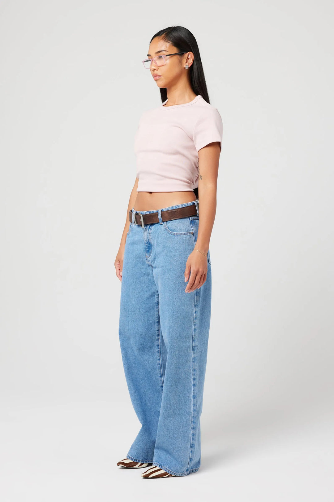 Abrand 95 Mid Baggy Petite Jean - Gigi - Mid Blue