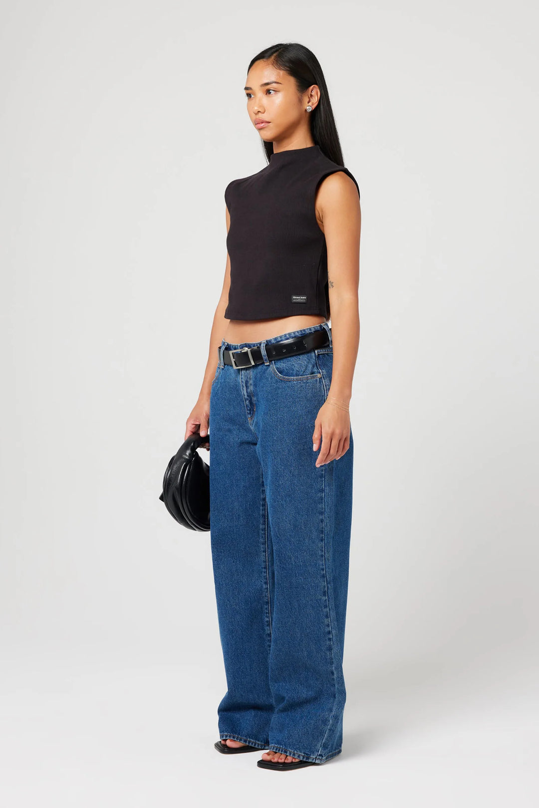 Abrand 95 Mid Baggy Petite Jean - Bella - Mid Blue