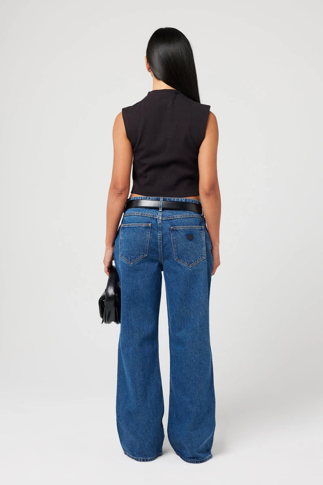 Abrand 95 Mid Baggy Petite Jean - Bella - Mid Blue