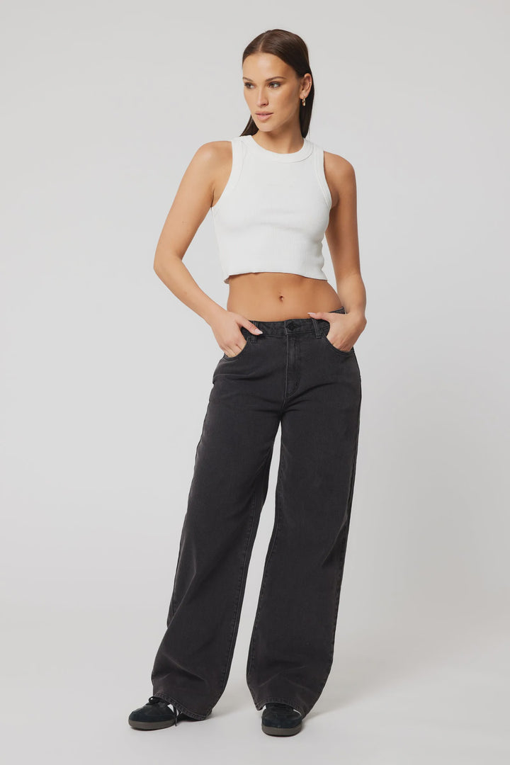 Abrand 95 Mid Baggy Jean - Heidi - Washed Black