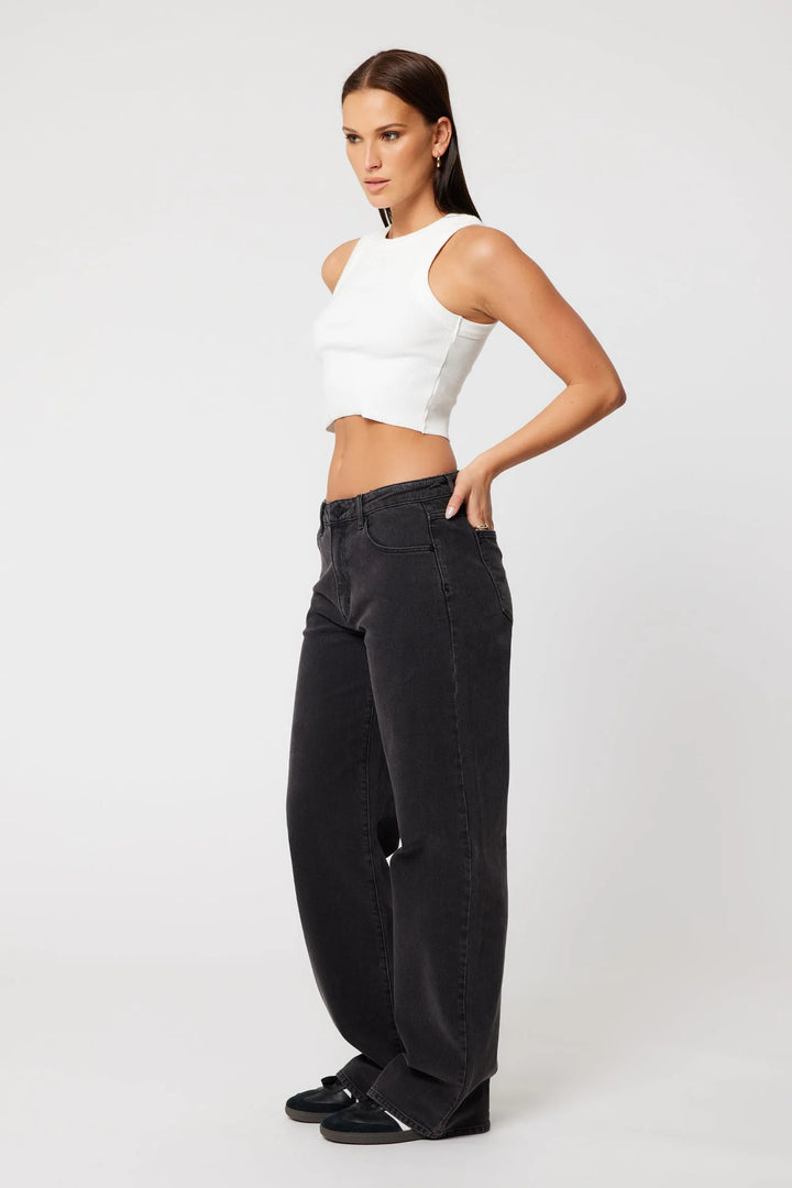 Abrand 95 Mid Baggy Jean - Heidi - Washed Black