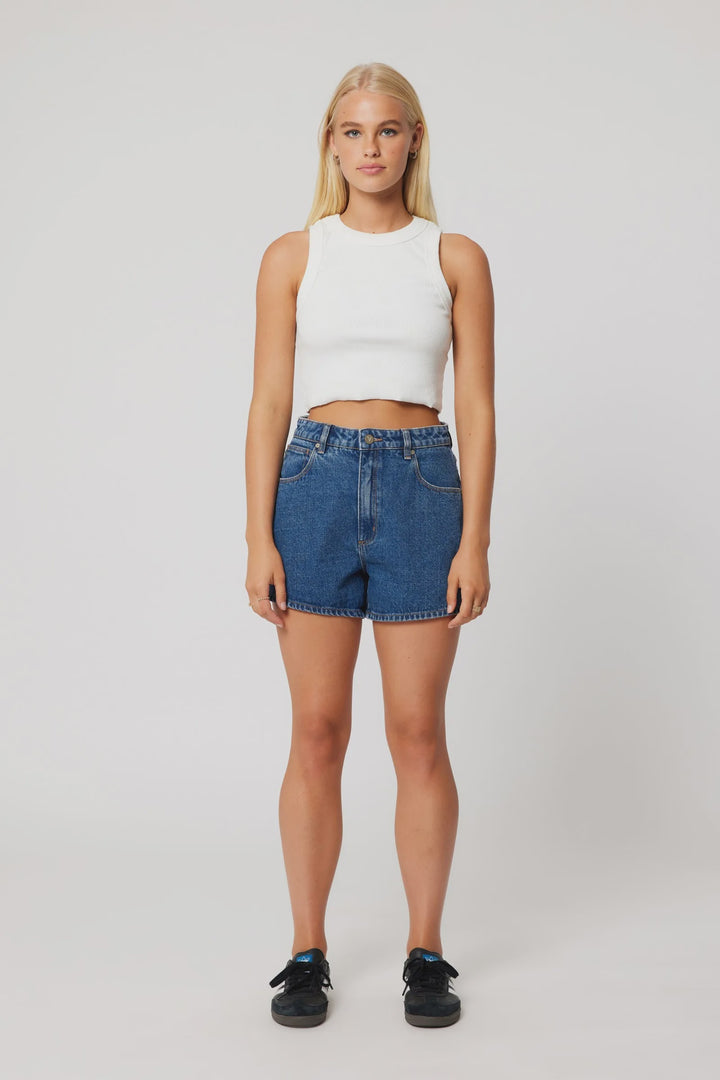 Abrand Venice Denim Short - Bella - Mid Blue