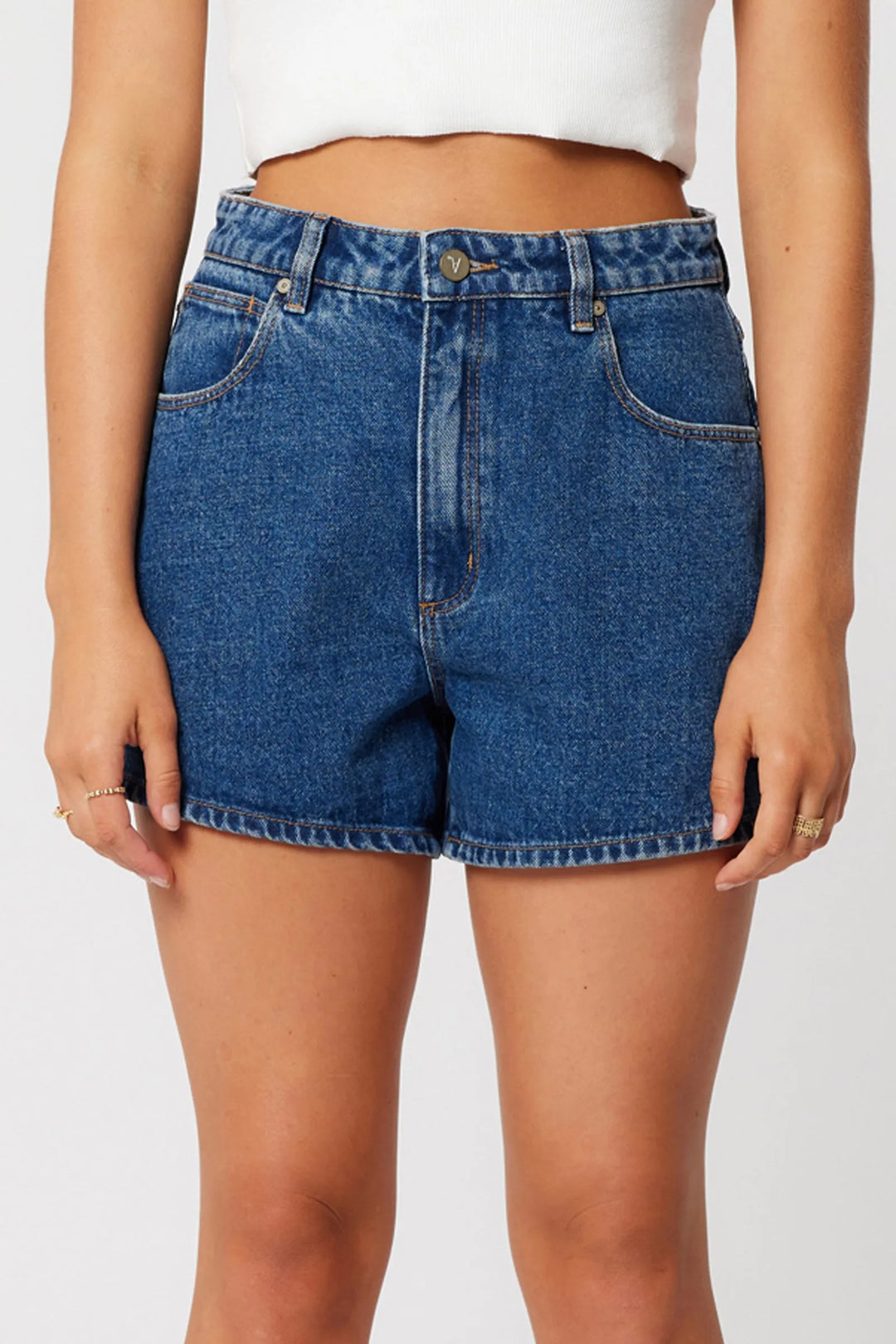 Abrand Venice Denim Short - Bella - Mid Blue