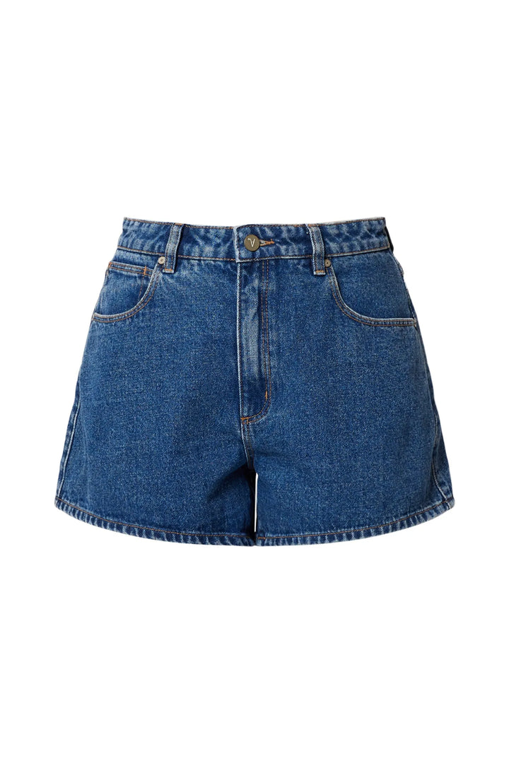 Abrand Venice Denim Short - Bella - Mid Blue