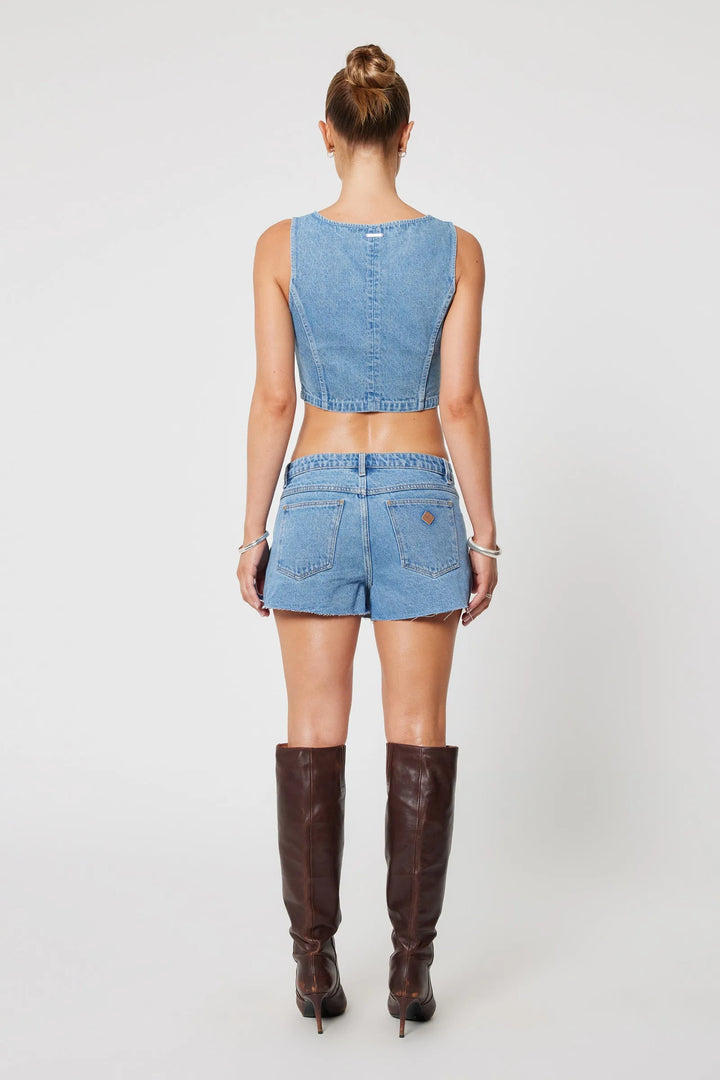 Abrand Suga Denim Crop - Gigi - Mid Blue