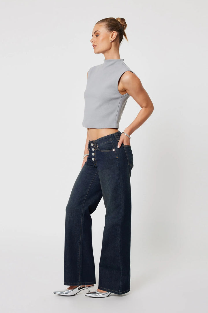Abrand A 99 Low & Wide Jean - Halle - Dark Denim
