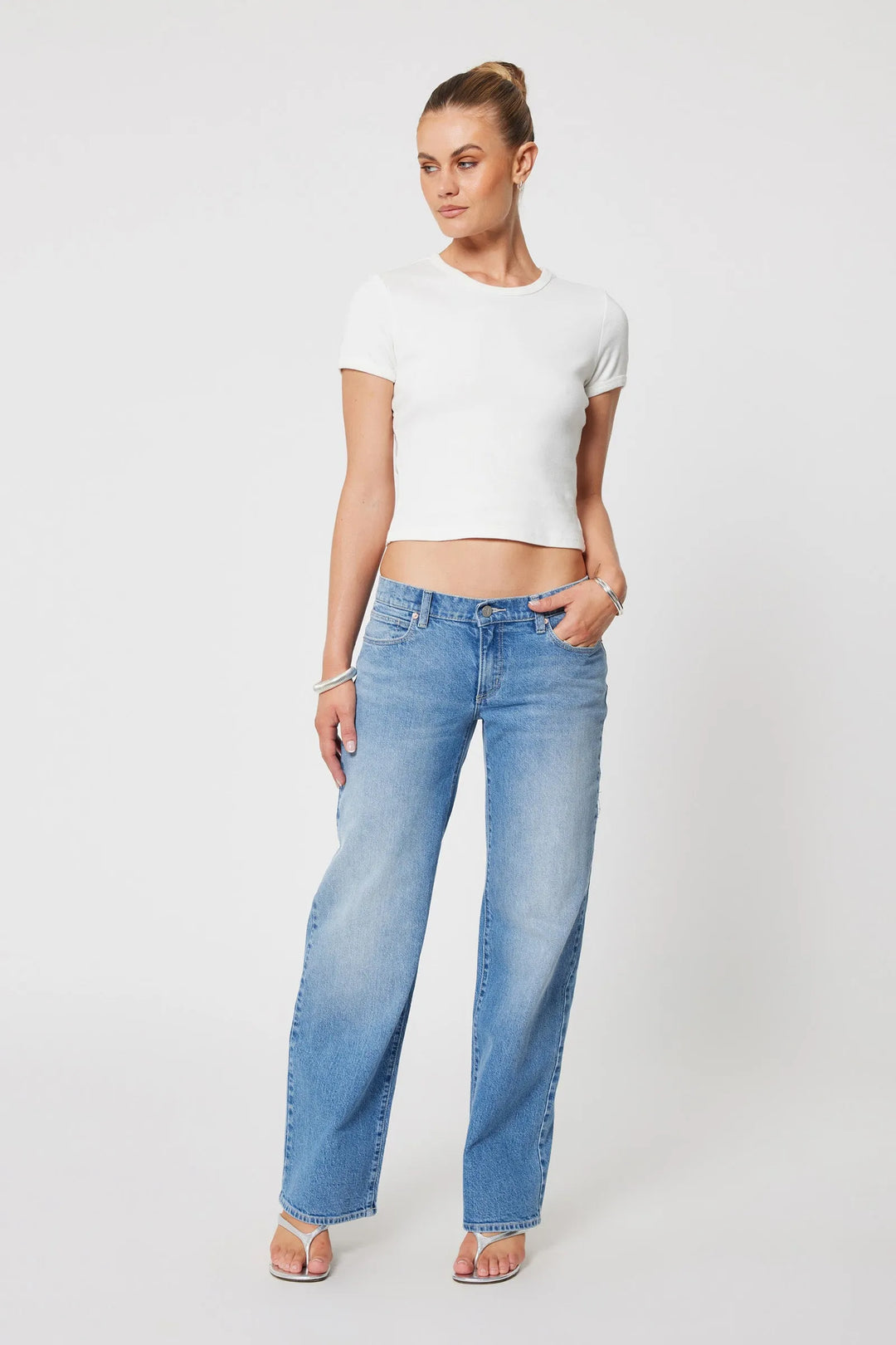 Abrand 99 Low & Wide Jean - Cleo - Mid Vintage Blue