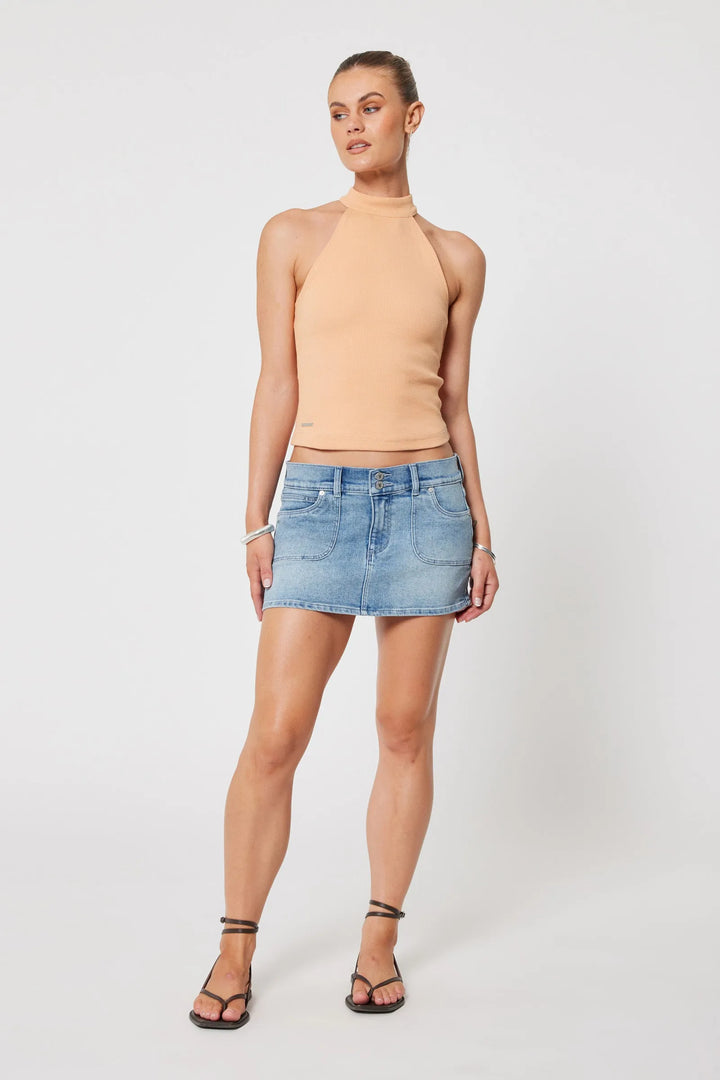 Abrand 99 Low Denim Skirt - Willa - Light Vintage Blue