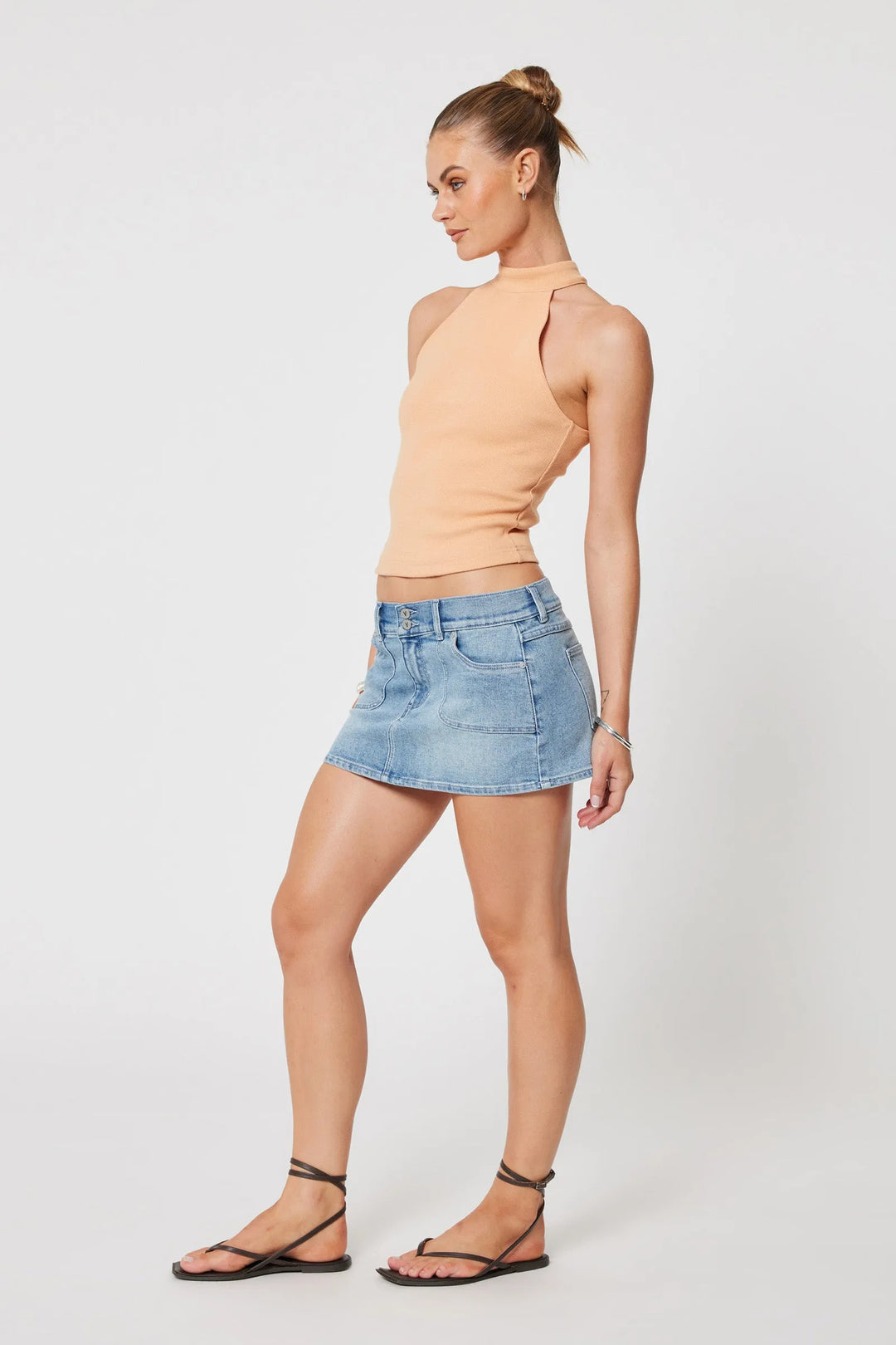 Abrand 99 Low Denim Skirt - Willa - Light Vintage Blue