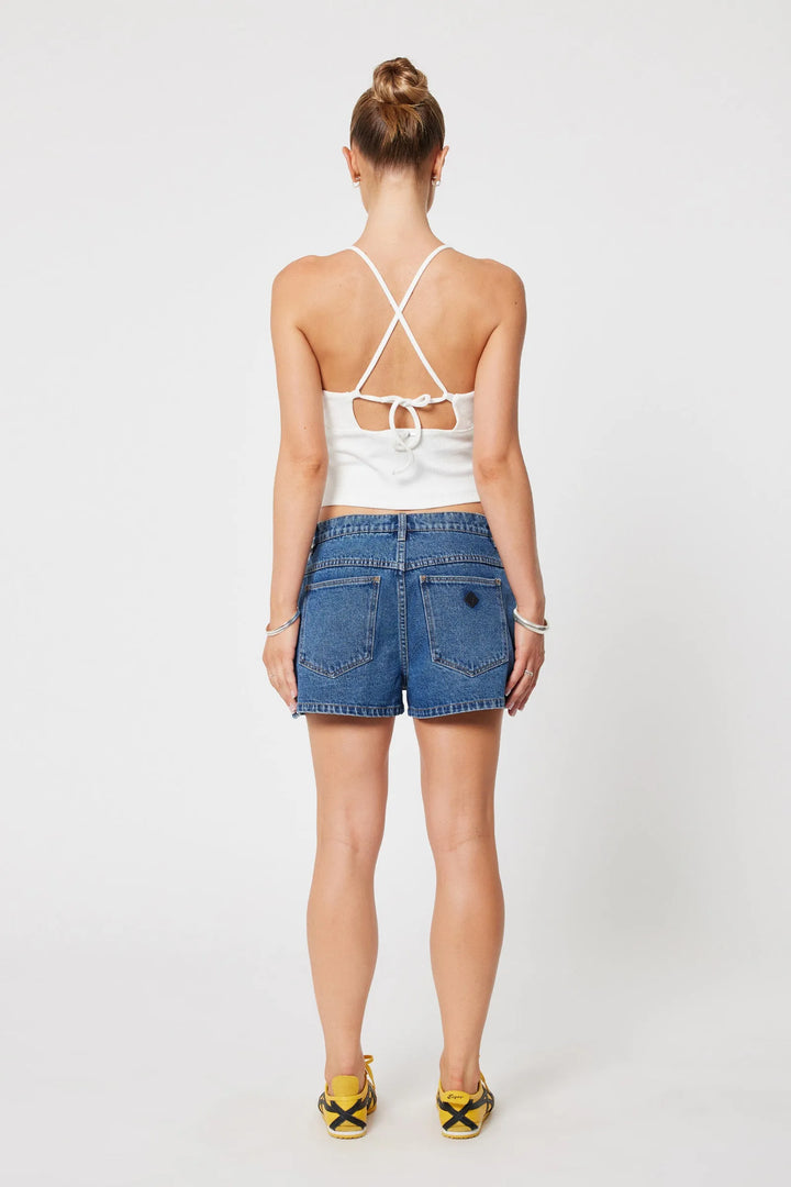 Abrand 95 Mid Rise Baggy Denim Short - Bella - Mid Blue