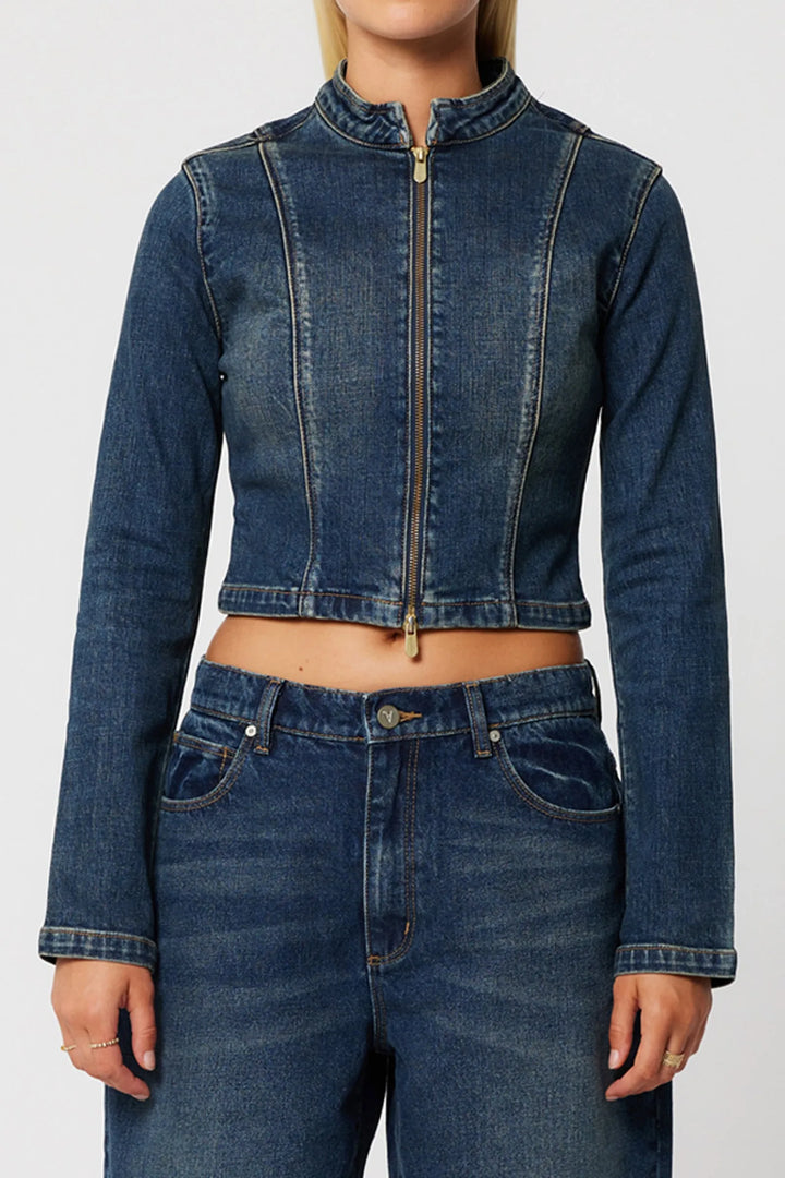 Abrand Devotion Denim Jacket - Cory - Tint Dark Blue