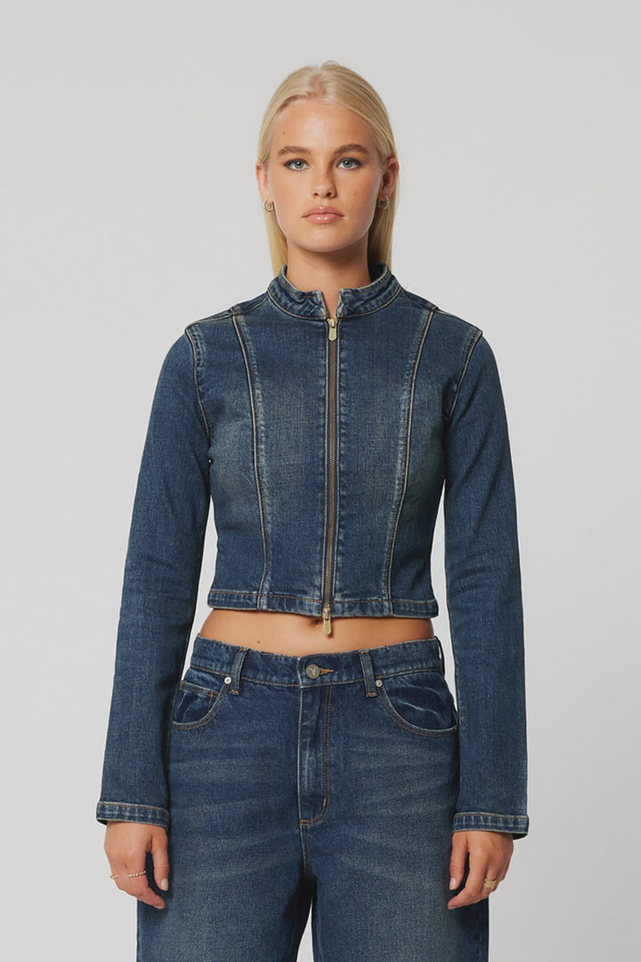 Abrand Devotion Denim Jacket - Cory - Tint Dark Blue