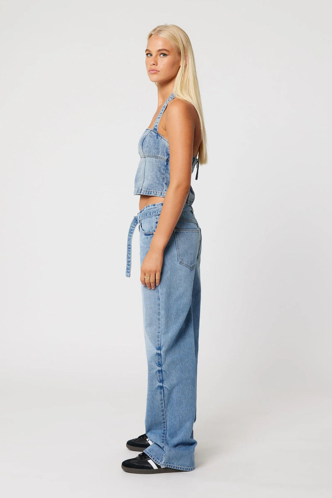 Abrand 99 Low Baggy Belt Jean - Liv - Light Vintage Indigo