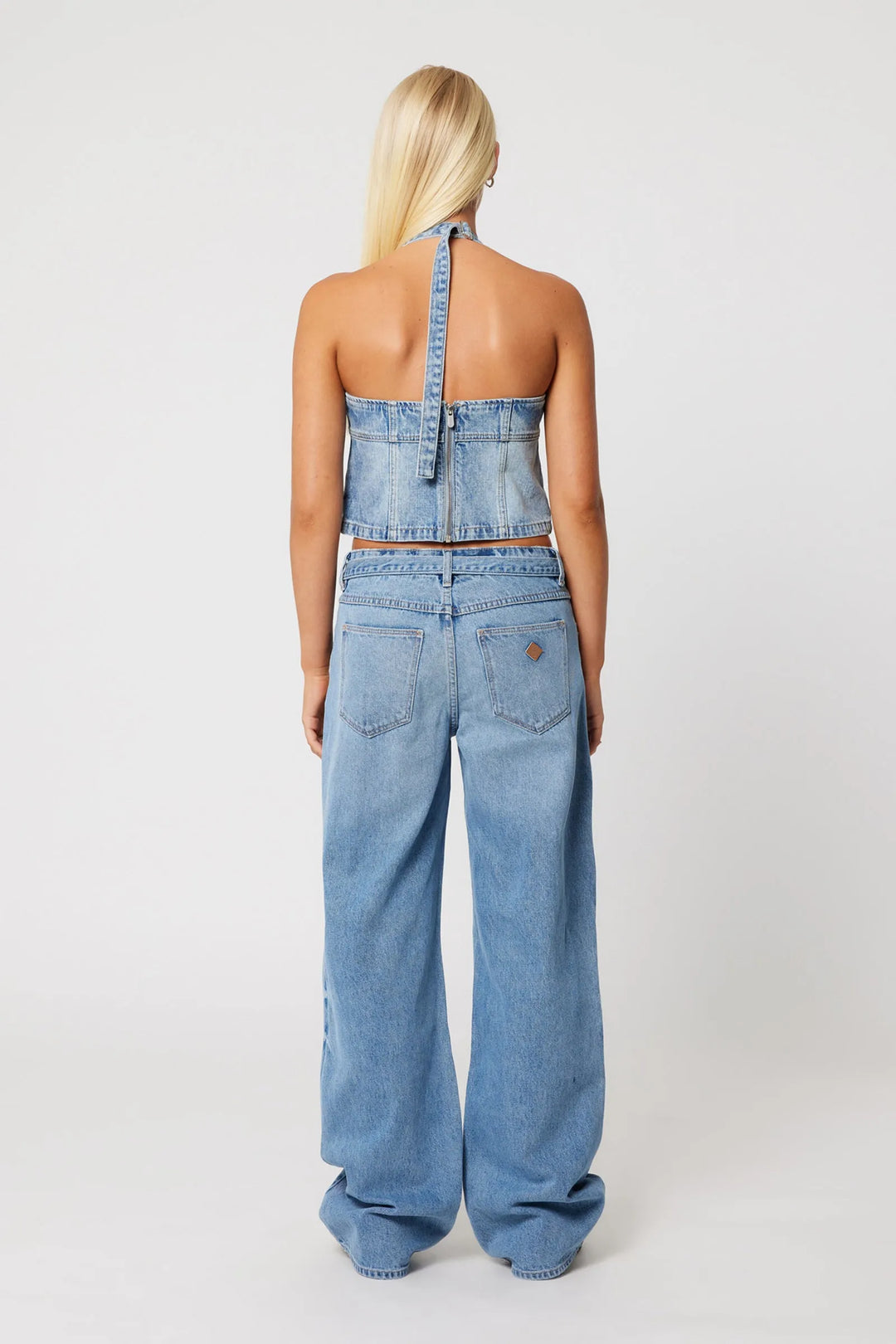 Abrand 99 Low Baggy Belt Jean - Liv - Light Vintage Indigo