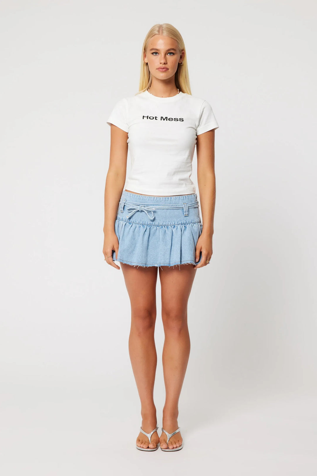 Abrand Nepo Baby Tee - Hot Mess - White Sand