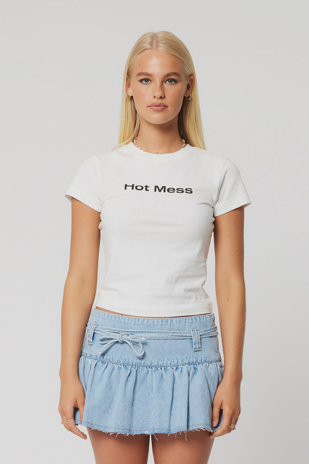 Abrand Nepo Baby Tee - Hot Mess - White Sand