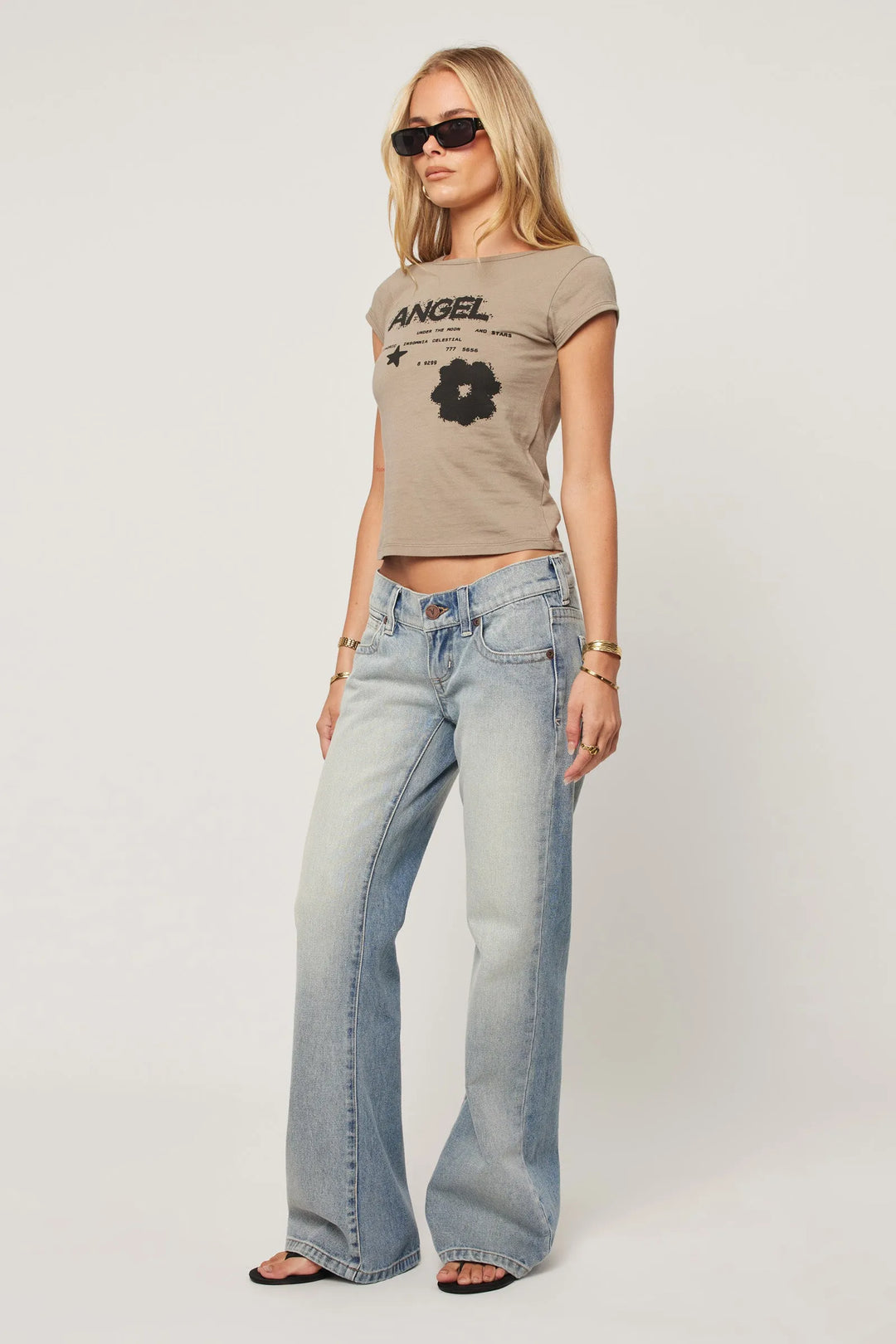 Abrand Y2K Baby Tee - Olive