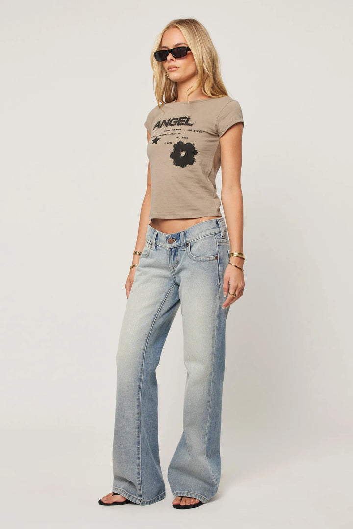 Abrand Y2K Baby Tee - Olive