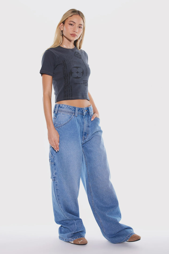 Abrand From Heaven Baby Rib Tee-Charcoal