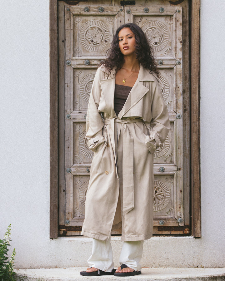 All About Eve Toledo Trench Coat - Bone