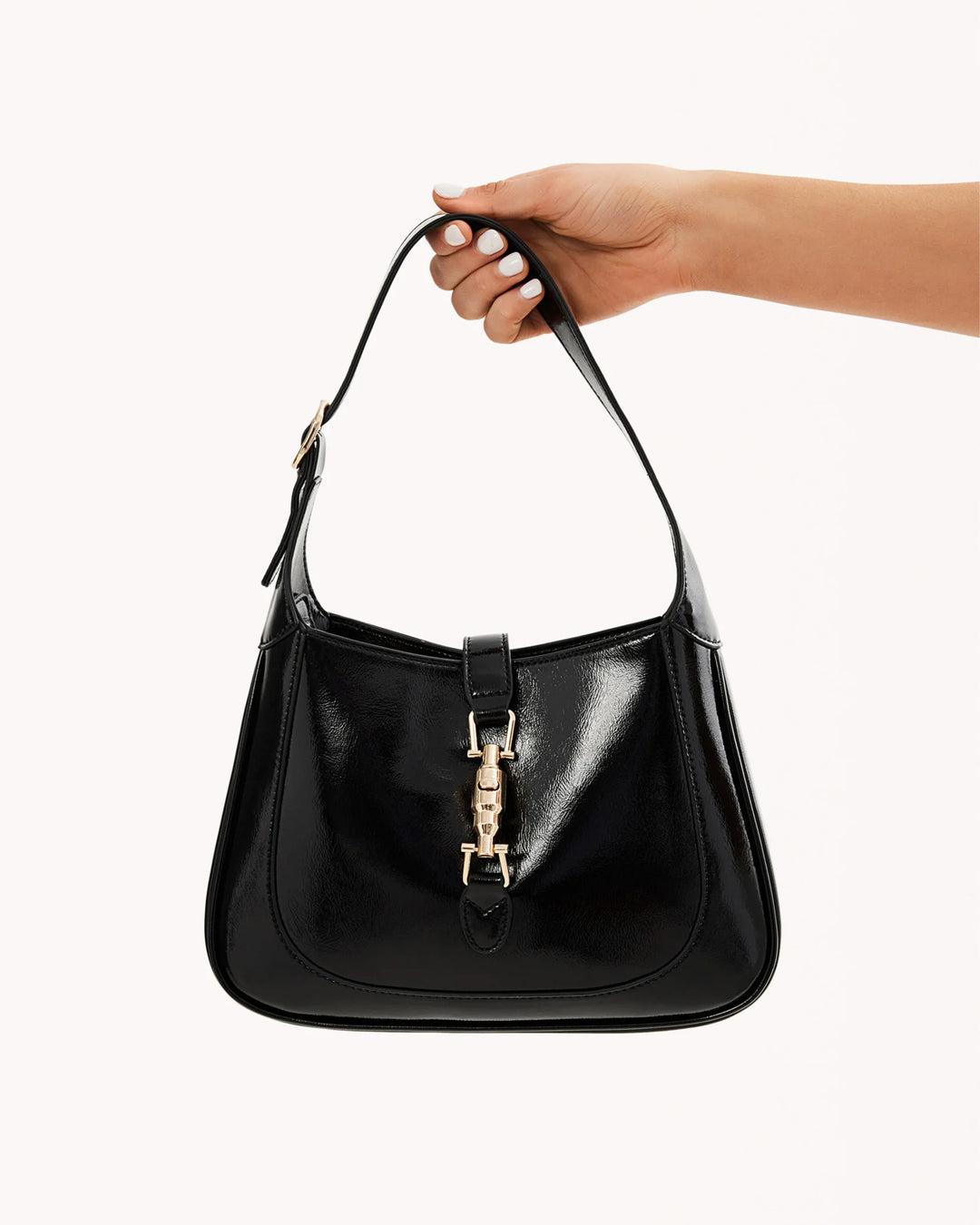 Billini Alix Shoulder Bag - Black Crinkle Patent